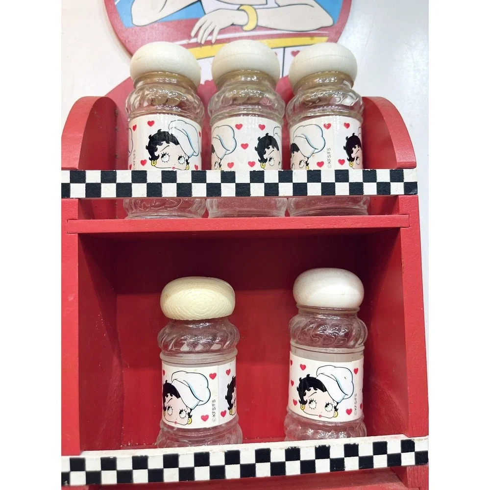 Vintage BETTY BOOP 2004 Bright‎ Ideas Spice Rack W/ Jars Rare READ DESCRIPTION